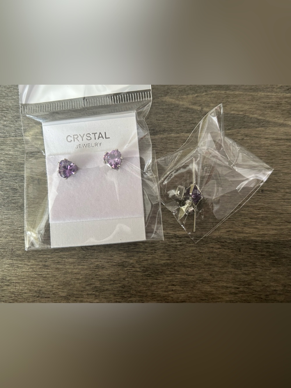Random Duo Lavender Crystal Stud Earrings